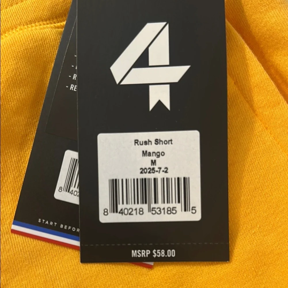 Vibrant Yellow Athletic Shorts with Elastic Waistband - Picture 3 of 6